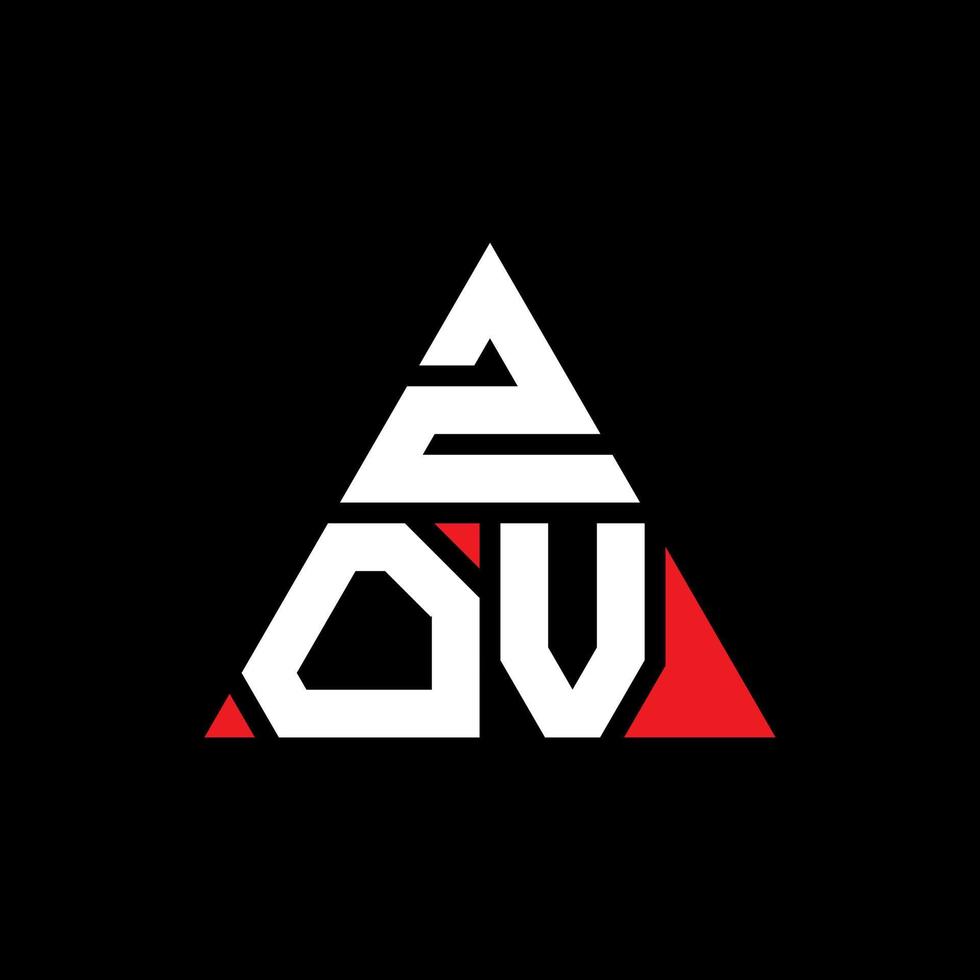 diseño de logotipo de letra triangular zov con forma de triángulo. monograma de diseño del logotipo del triángulo zov. plantilla de logotipo de vector de triángulo zov con color rojo. logo triangular zov logo simple, elegante y lujoso.