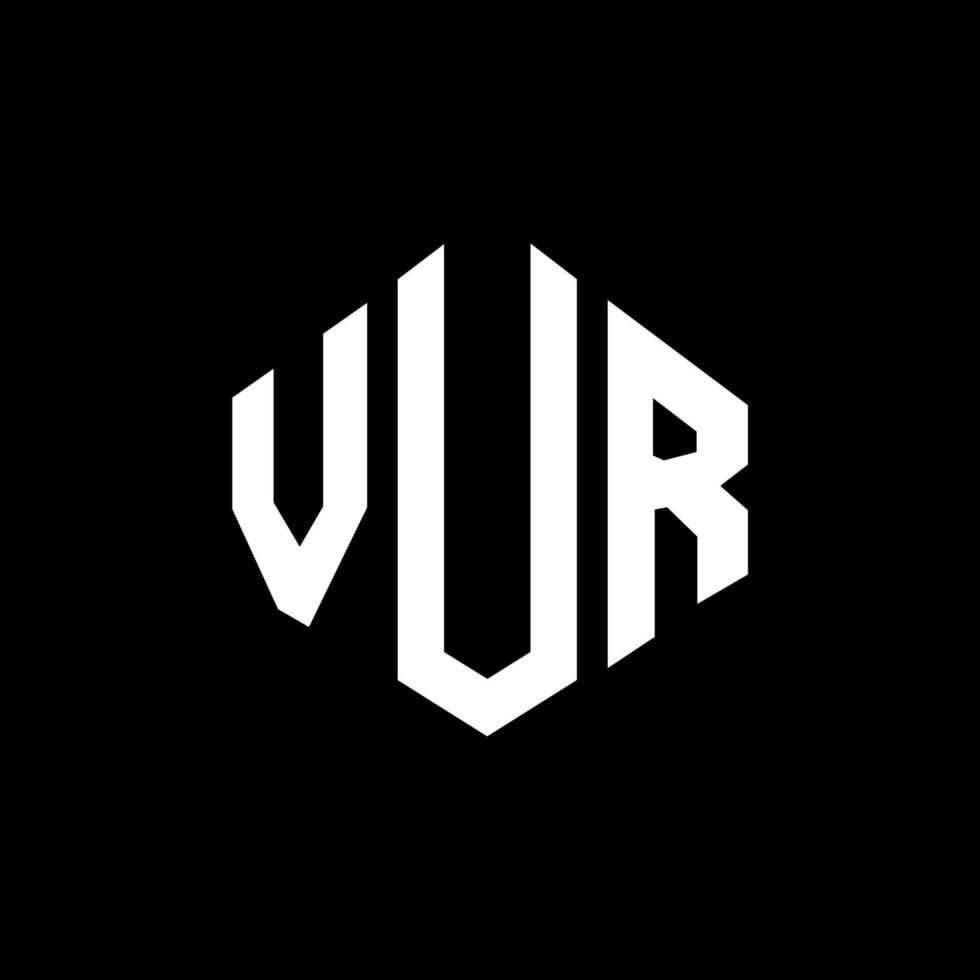 diseño de logotipo de letra vur con forma de polígono. diseño de logotipo en forma de cubo y polígono vur. vur hexágono vector logo plantilla colores blanco y negro. monograma vur, logotipo comercial e inmobiliario.