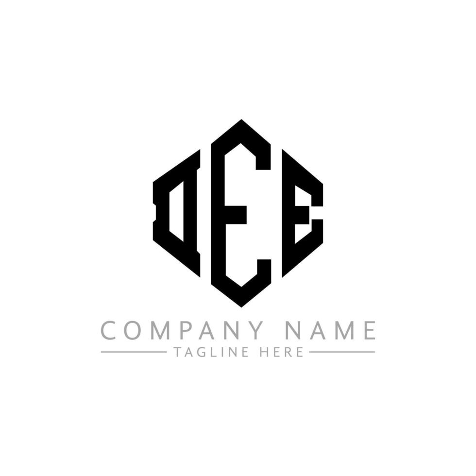DEE letter logo design with polygon shape. DEE polygon and cube shape logo design. DEE hexagon vector logo template white and black colors. DEE monogram, business and real estate logo.