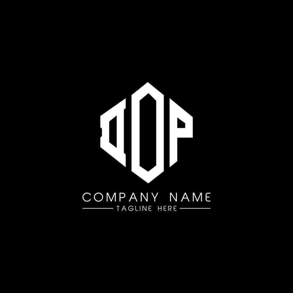 DOP letter logo design with polygon shape. DOP polygon and cube shape logo design. DOP hexagon vector logo template white and black colors. DOP monogram, business and real estate logo.