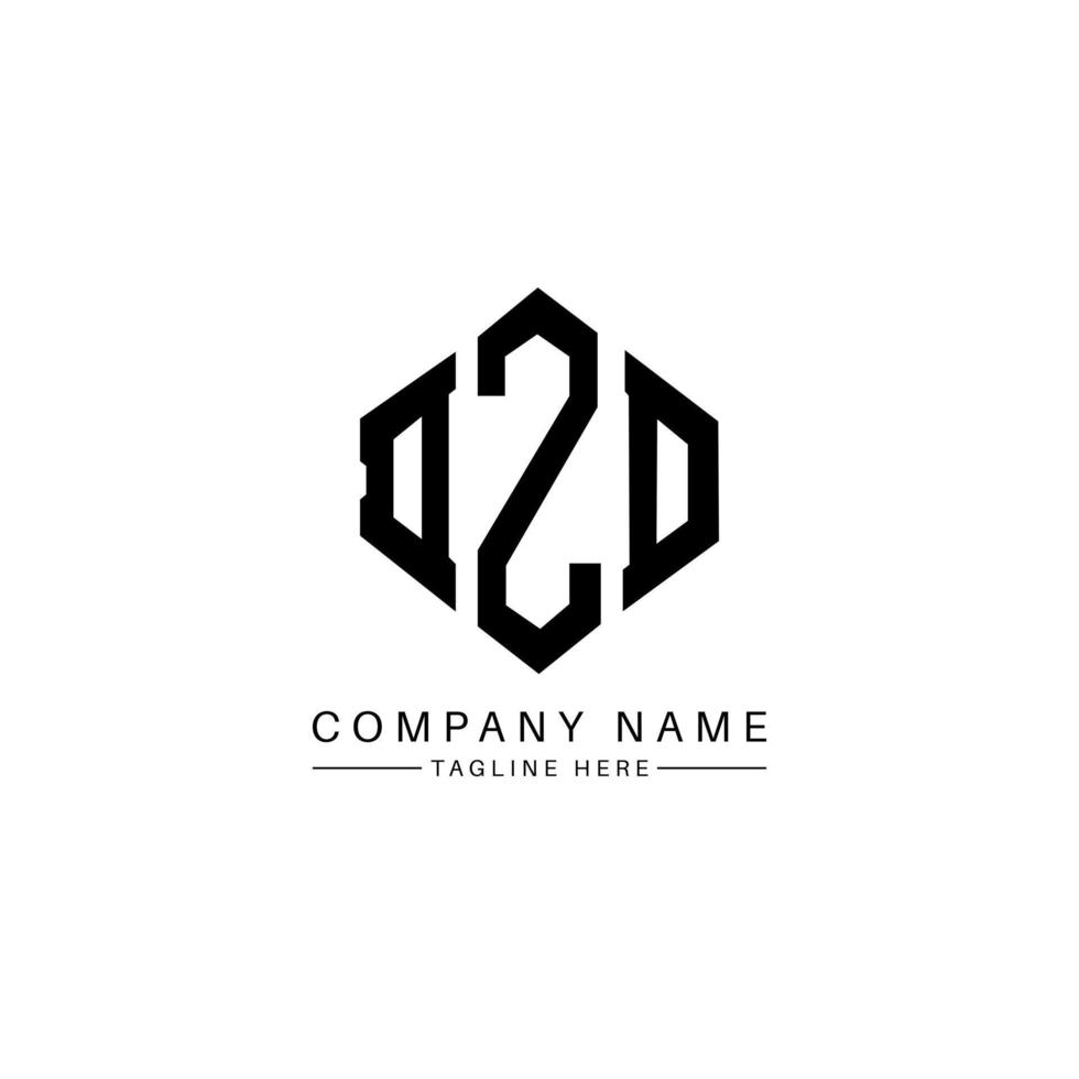 DZD letter logo design with polygon shape. DZD polygon and cube shape logo design. DZD hexagon vector logo template white and black colors. DZD monogram, business and real estate logo.