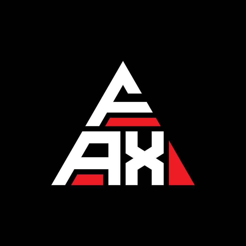 FAX triangle letter logo design with triangle shape. FAX triangle logo design monogram. FAX triangle vector logo template with red color. FAX triangular logo Simple, Elegant, and Luxurious Logo.