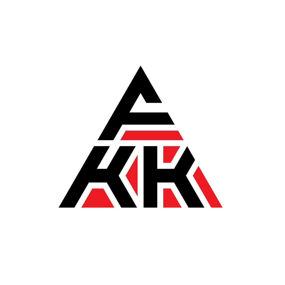 diseño de logotipo de letra de triángulo fkk con forma de triángulo. monograma de diseño del logotipo del triángulo fkk. plantilla de logotipo de vector de triángulo fkk con color rojo. logotipo triangular fkk logotipo simple, elegante y lujoso.