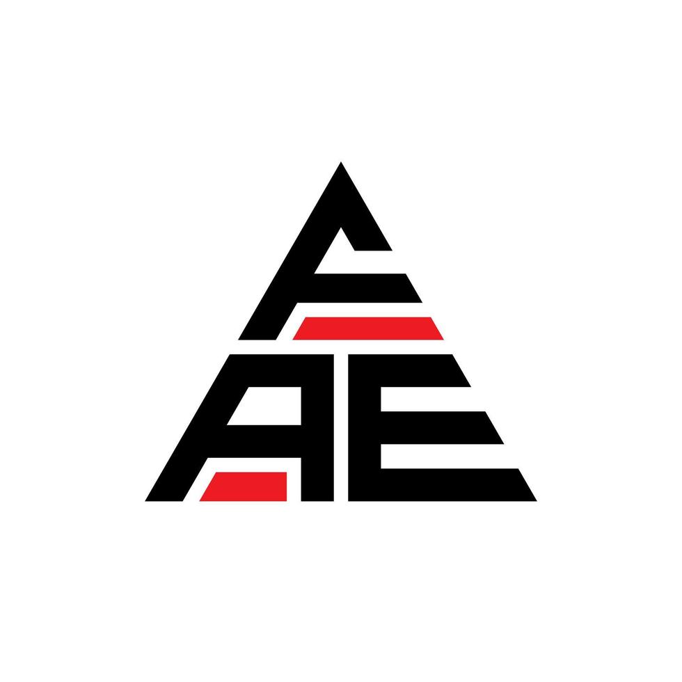 diseño de logotipo de letra de triángulo fae con forma de triángulo. monograma de diseño del logotipo del triángulo fae. plantilla de logotipo de vector de triángulo fae con color rojo. logotipo triangular fae logotipo simple, elegante y lujoso.