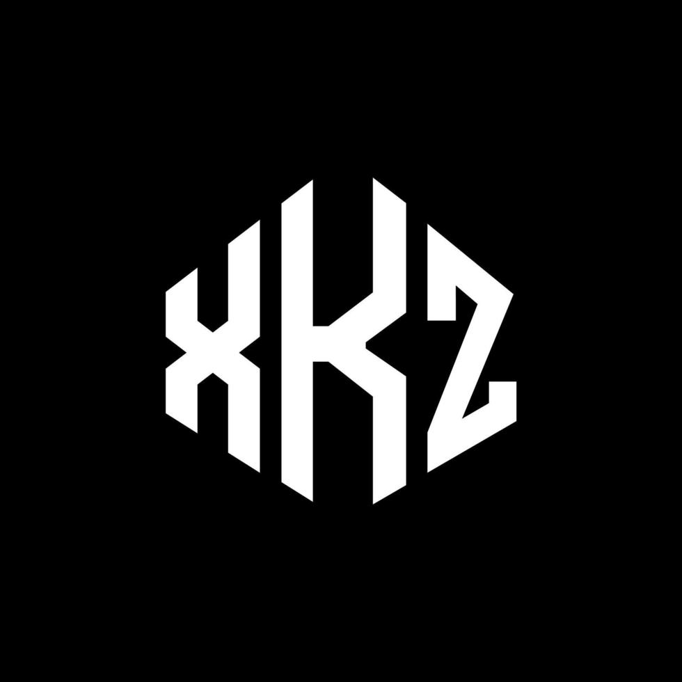 XKZ letter logo design with polygon shape. XKZ polygon and cube shape logo design. XKZ hexagon vector logo template white and black colors. XKZ monogram, business and real estate logo.