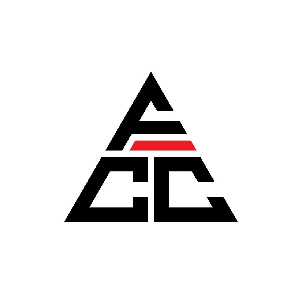 diseño de logotipo de letra triangular fcc con forma de triángulo. monograma de diseño de logotipo de triángulo fcc. plantilla de logotipo de vector de triángulo fcc con color rojo. logotipo triangular fcc logotipo simple, elegante y lujoso.