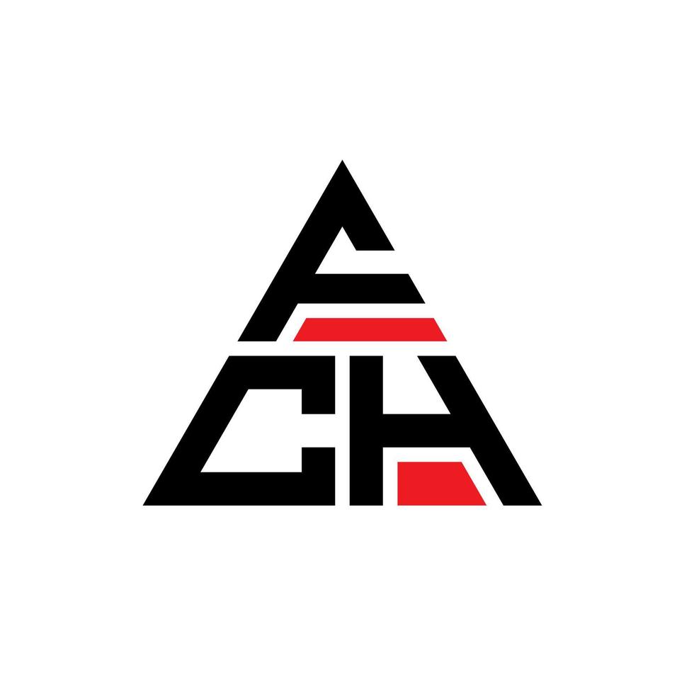 diseño de logotipo de letra de triángulo fch con forma de triángulo. monograma de diseño del logotipo del triángulo fch. plantilla de logotipo de vector de triángulo fch con color rojo. logotipo triangular fch logotipo simple, elegante y lujoso.