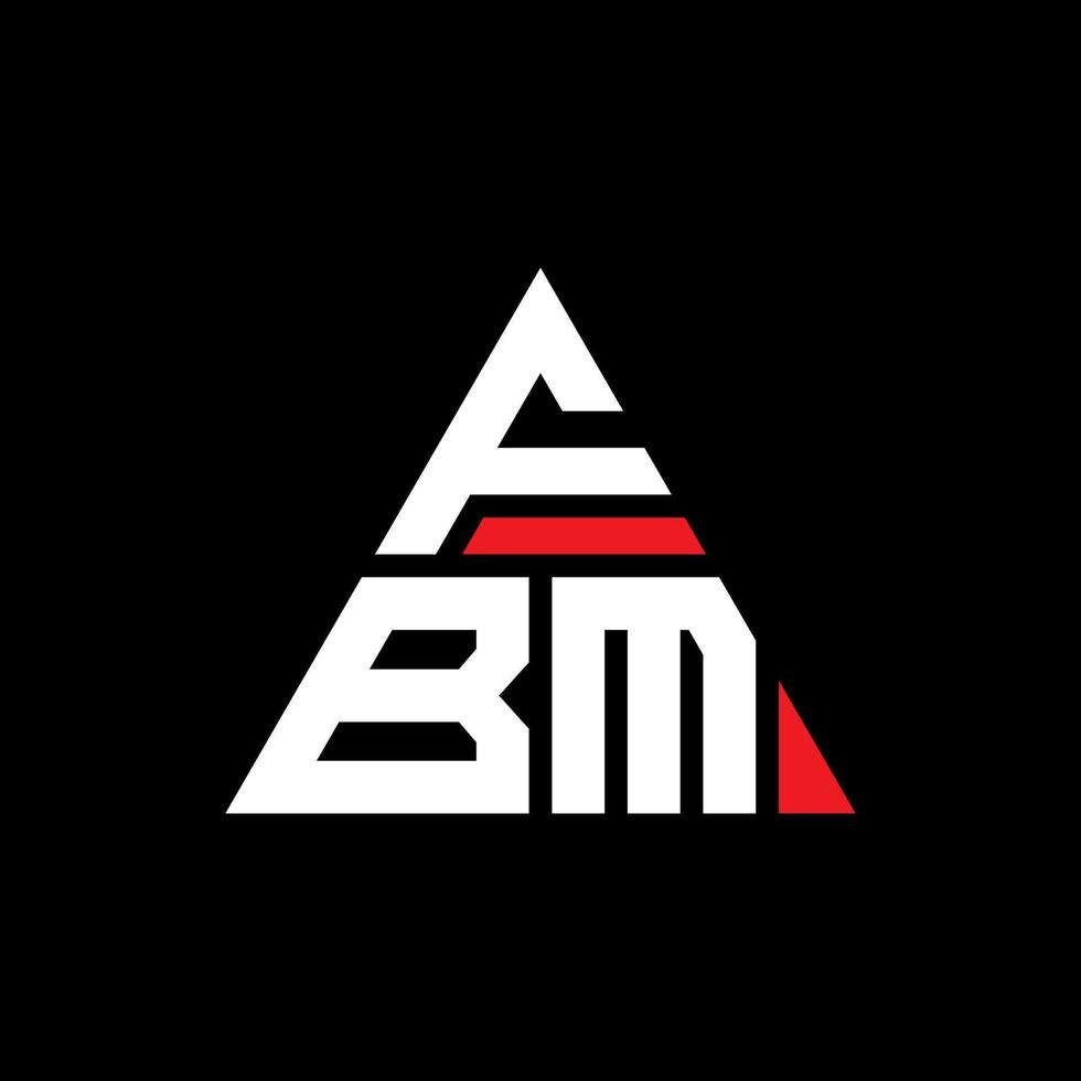 FBM triangle letter logo design with triangle shape. FBM triangle logo design monogram. FBM triangle vector logo template with red color. FBM triangular logo Simple, Elegant, and Luxurious Logo.