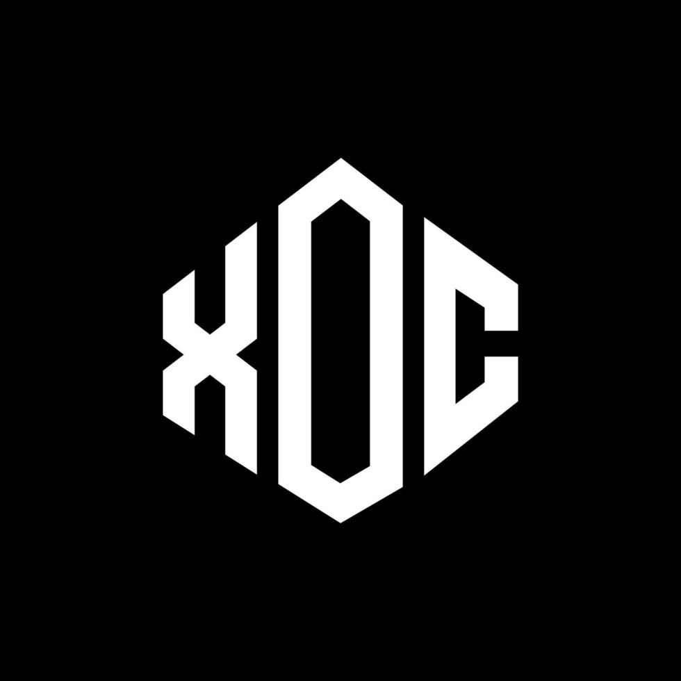 XOC letter logo design with polygon shape. XOC polygon and cube shape logo design. XOC hexagon vector logo template white and black colors. XOC monogram, business and real estate logo.