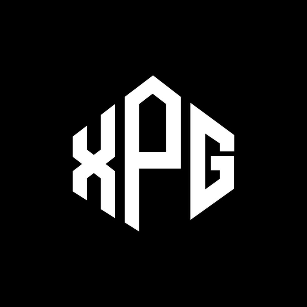 XPG letter logo design with polygon shape. XPG polygon and cube shape logo design. XPG hexagon vector logo template white and black colors. XPG monogram, business and real estate logo.