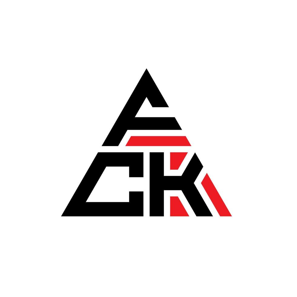 FCK triangle letter logo design with triangle shape. FCK triangle logo design monogram. FCK triangle vector logo template with red color. FCK triangular logo Simple, Elegant, and Luxurious Logo.