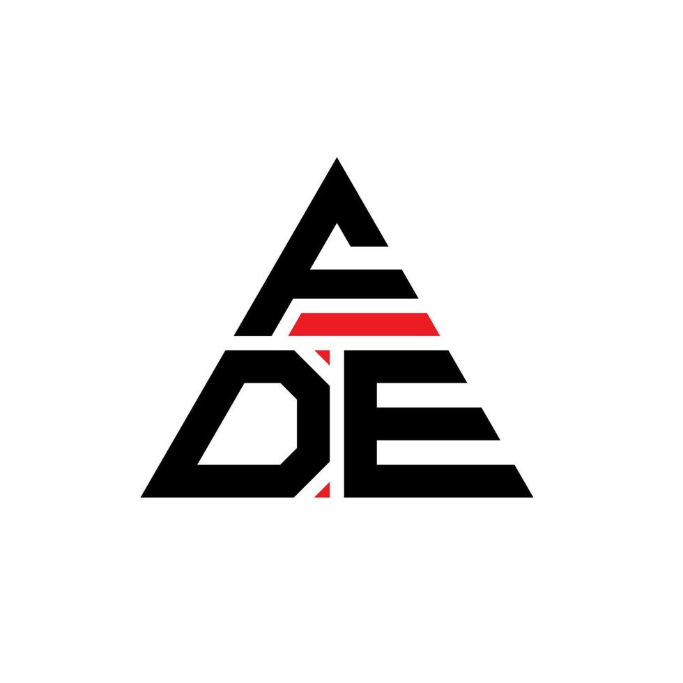 diseño de logotipo de letra de triángulo fde con forma de triángulo. monograma de diseño de logotipo de triángulo fde. plantilla de logotipo de vector de triángulo fde con color rojo. logotipo triangular fde logotipo simple, elegante y lujoso.