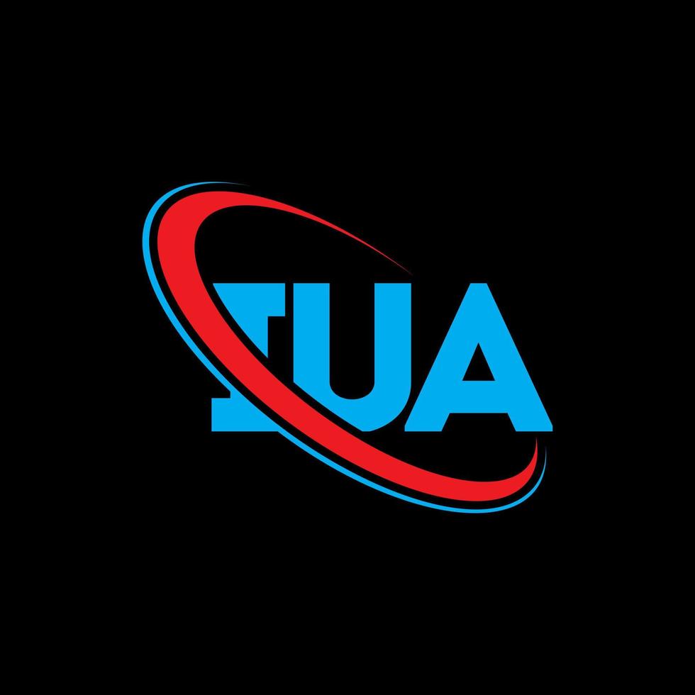 logotipo de iua. carta iua. diseño del logotipo de la letra iua. logotipo de las iniciales iua vinculado con un círculo y un logotipo de monograma en mayúsculas. tipografía iua para tecnología, negocios y marca inmobiliaria. vector