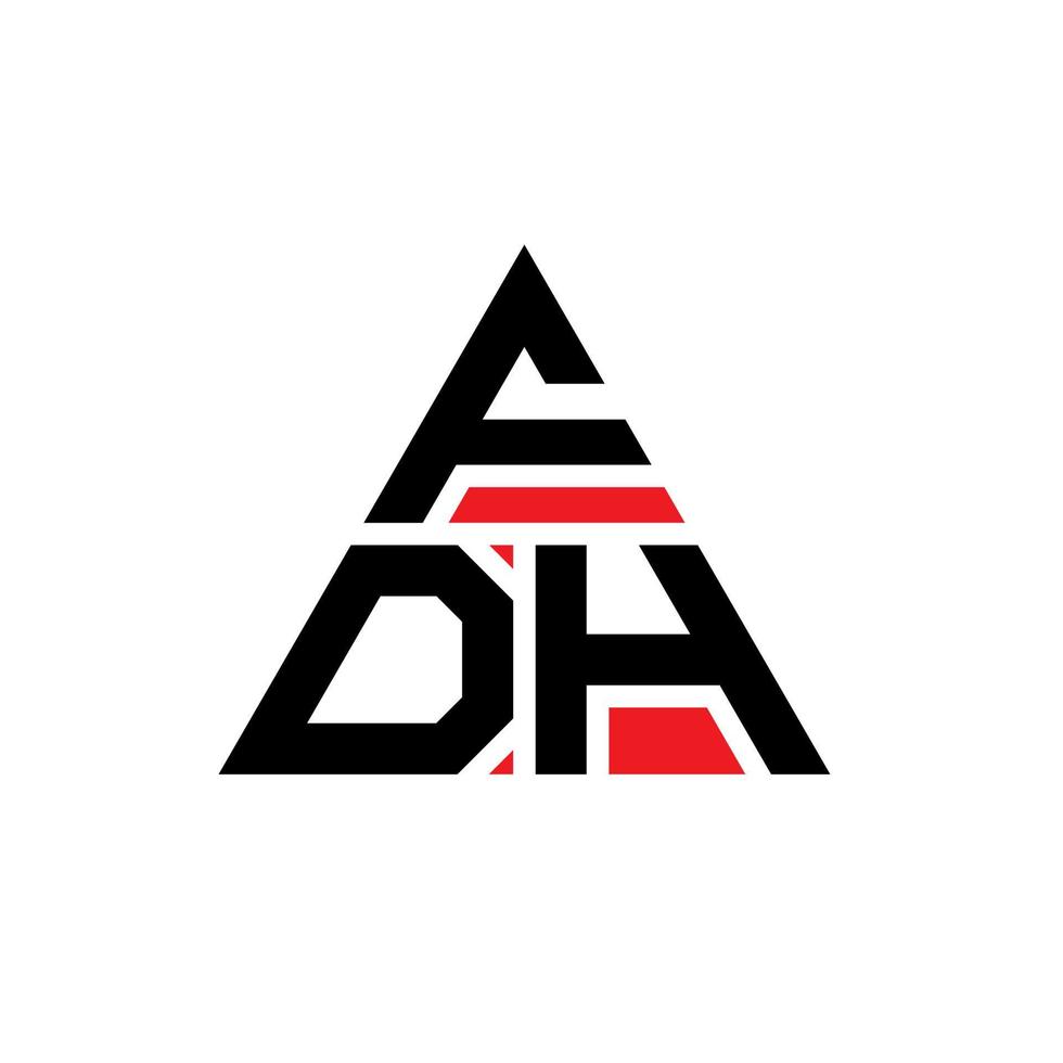 diseño de logotipo de letra triangular fdh con forma de triángulo. monograma de diseño del logotipo del triángulo fdh. plantilla de logotipo de vector de triángulo fdh con color rojo. logotipo triangular fdh logotipo simple, elegante y lujoso.