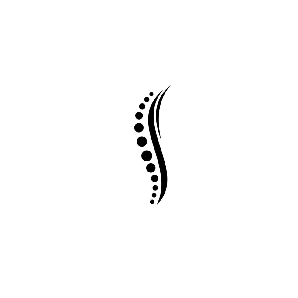 Spine diagnostics icon. analysis ridge, cure ache, preventive therapy. Flat vector illustration in black on white background.