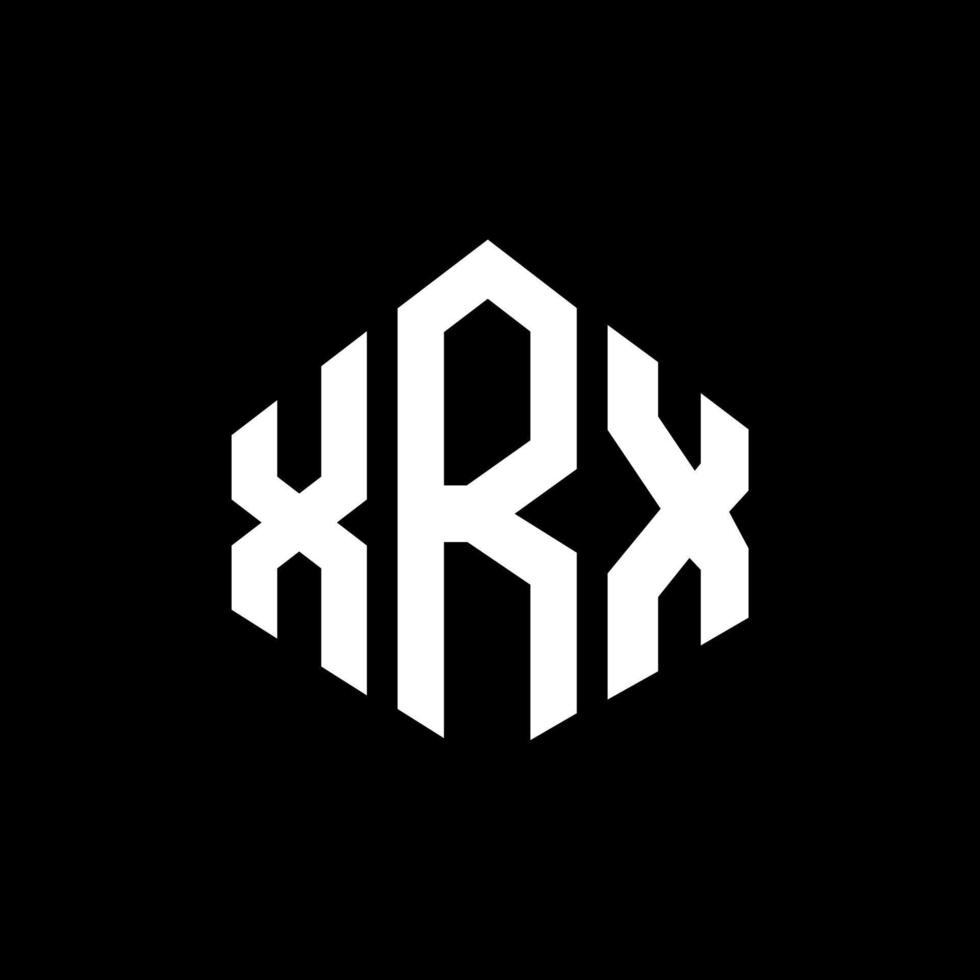 XRX letter logo design with polygon shape. XRX polygon and cube shape logo design. XRX hexagon vector logo template white and black colors. XRX monogram, business and real estate logo.