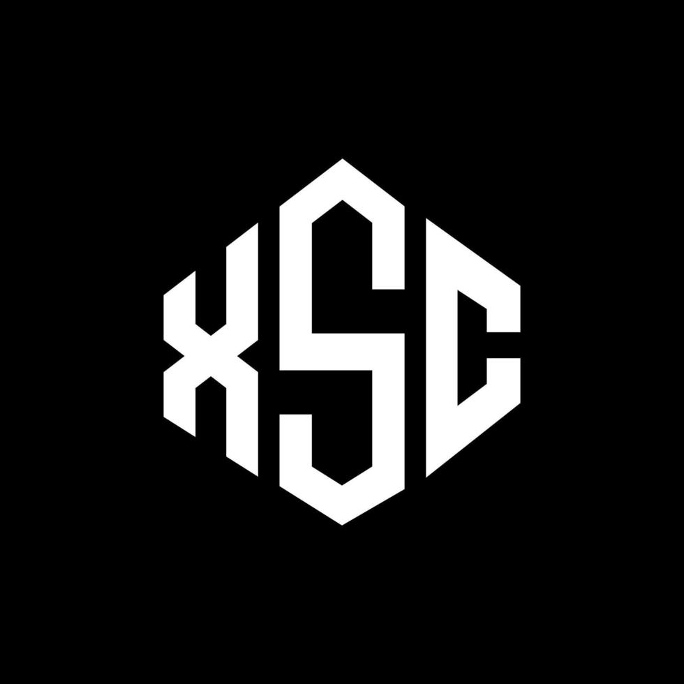 XSC letter logo design with polygon shape. XSC polygon and cube shape logo design. XSC hexagon vector logo template white and black colors. XSC monogram, business and real estate logo.
