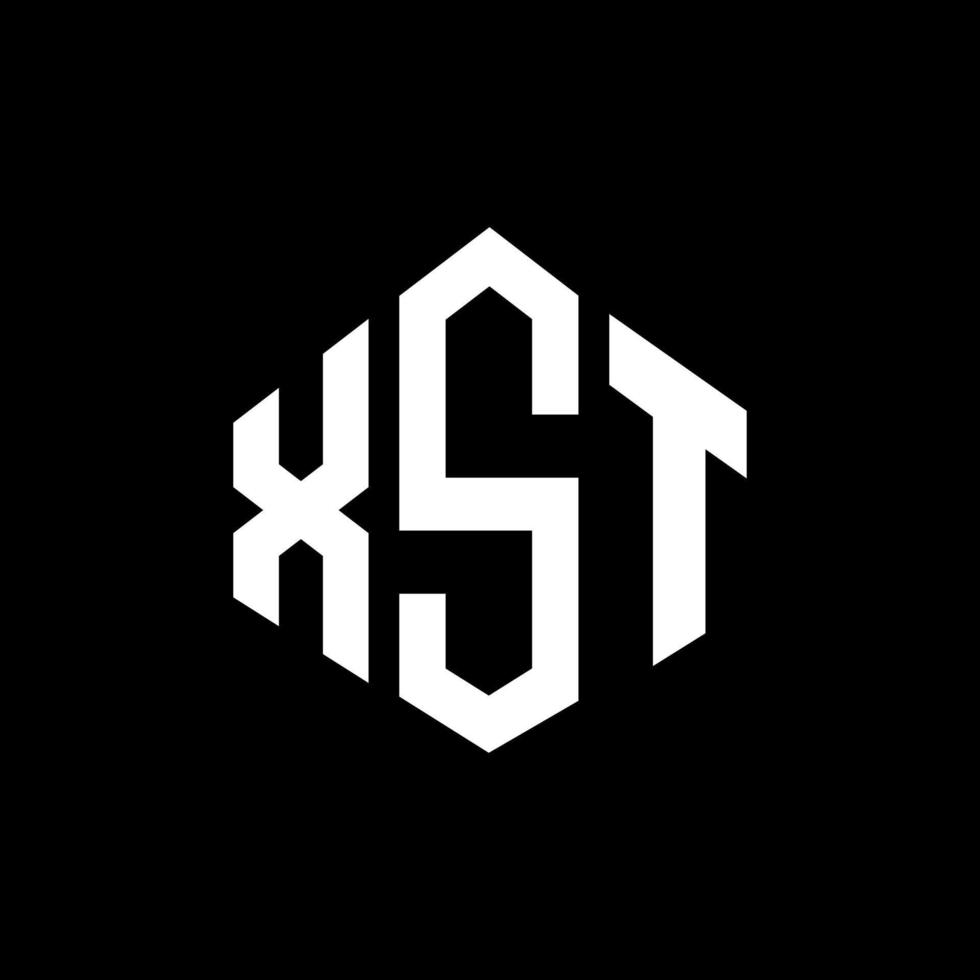 XST letter logo design with polygon shape. XST polygon and cube shape logo design. XST hexagon vector logo template white and black colors. XST monogram, business and real estate logo.