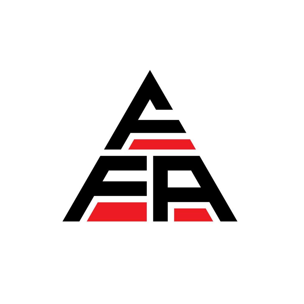 diseño de logotipo de letra de triángulo ffa con forma de triángulo. monograma de diseño del logotipo del triángulo ffa. plantilla de logotipo de vector de triángulo ffa con color rojo. logotipo triangular ffa logotipo simple, elegante y lujoso.