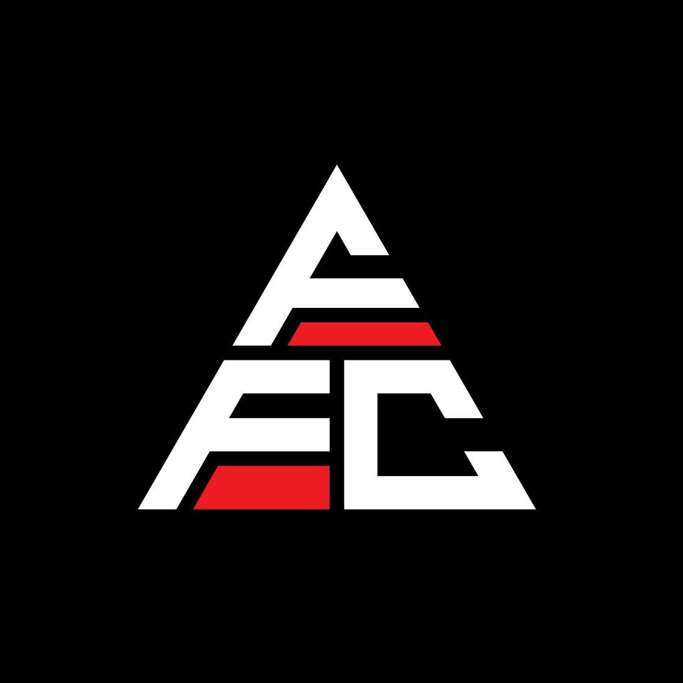FFC triangle letter logo design with triangle shape. FFC triangle logo design monogram. FFC triangle vector logo template with red color. FFC triangular logo Simple, Elegant, and Luxurious Logo.