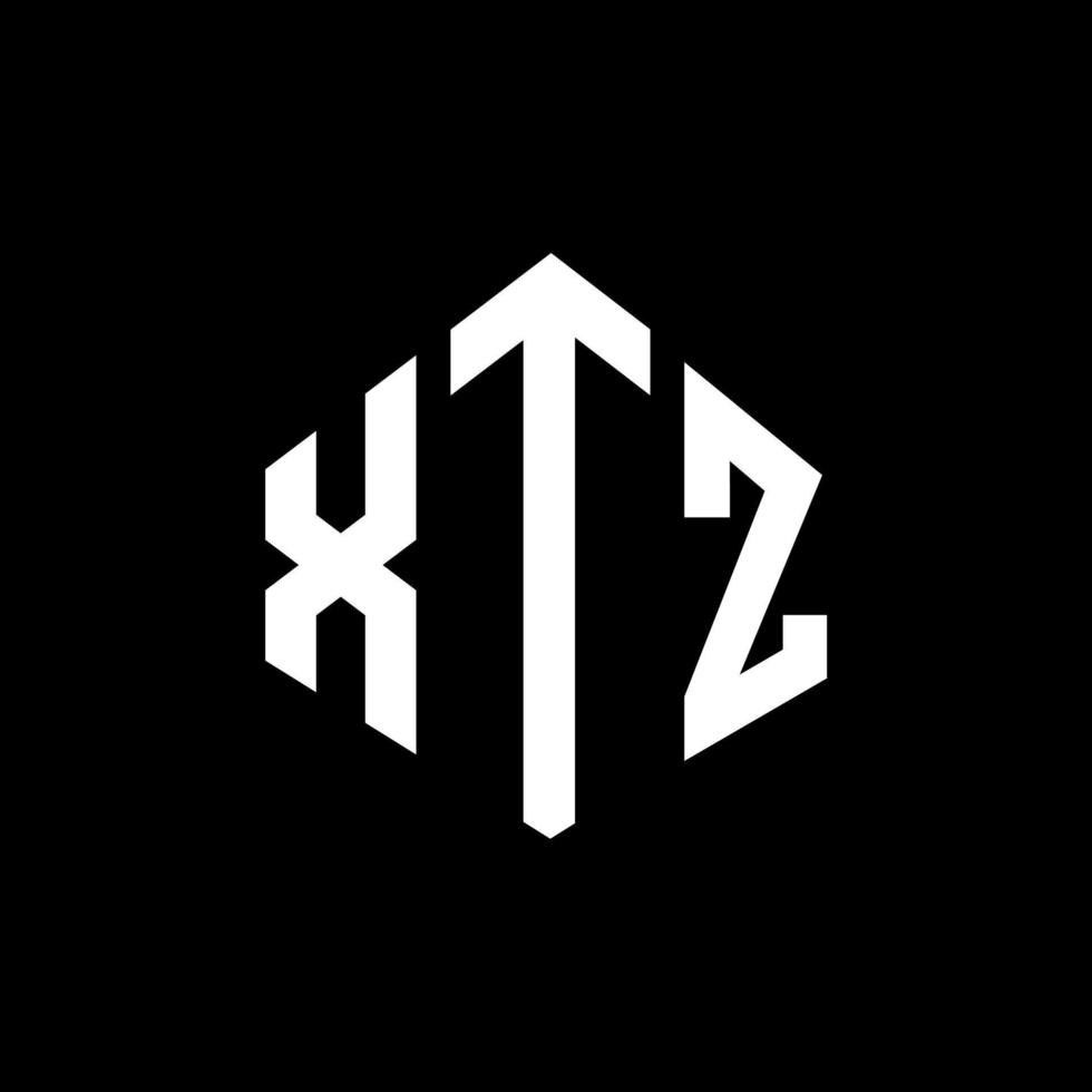 XTZ letter logo design with polygon shape. XTZ polygon and cube shape