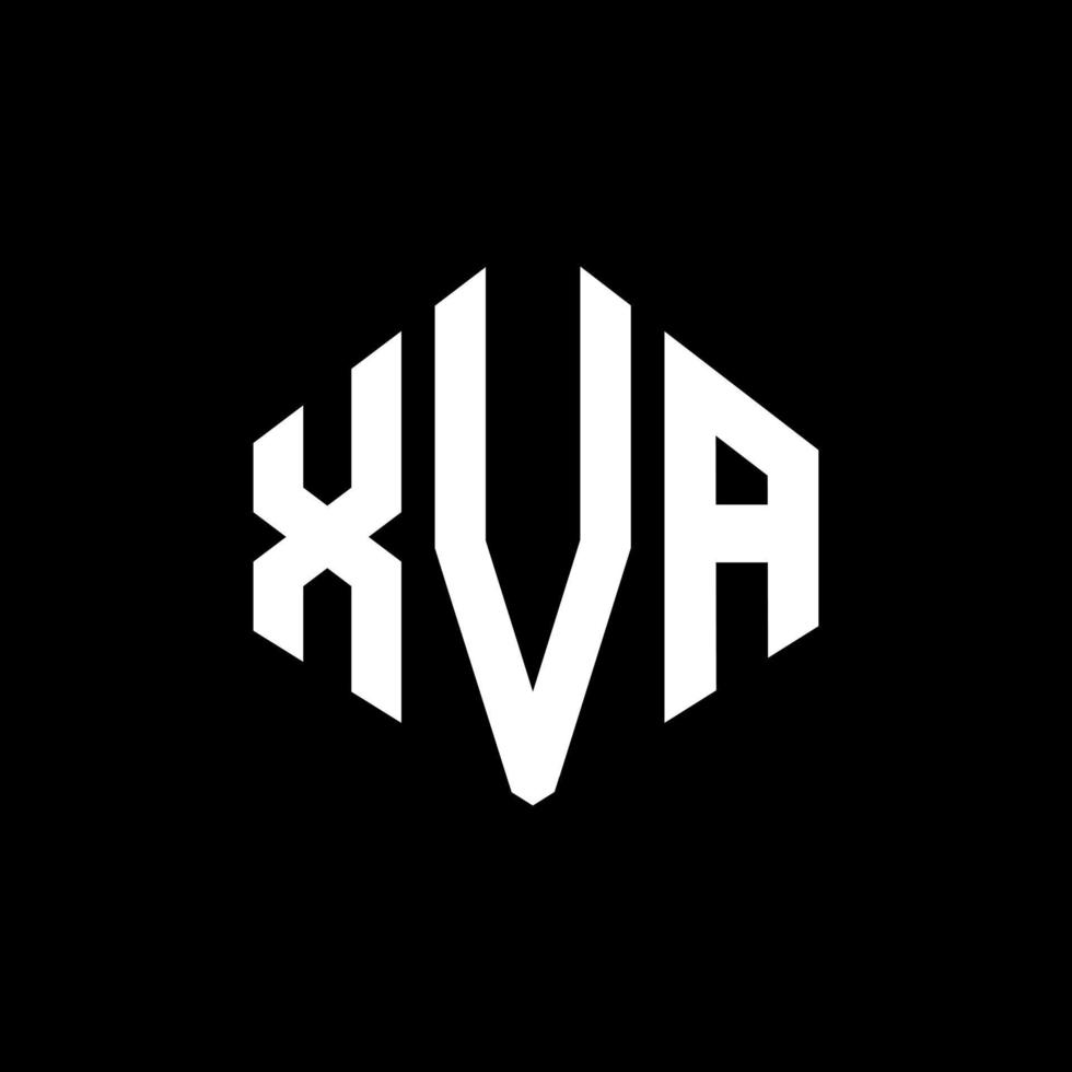 diseño de logotipo de letra xva con forma de polígono. xva polígono y diseño de logotipo en forma de cubo. xva hexágono vector logo plantilla colores blanco y negro. xva monograma, logotipo comercial e inmobiliario.