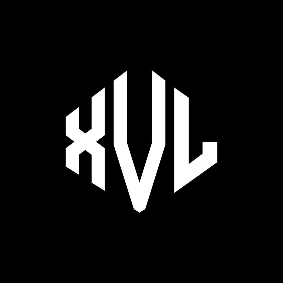 XVL letter logo design with polygon shape. XVL polygon and cube shape logo design. XVL hexagon vector logo template white and black colors. XVL monogram, business and real estate logo.