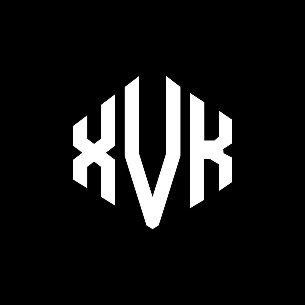 diseño de logotipo de letra xvk con forma de polígono. xvk polígono y diseño de logotipo en forma de cubo. xvk hexágono vector logo plantilla colores blanco y negro. Monograma xvk, logotipo empresarial y inmobiliario.