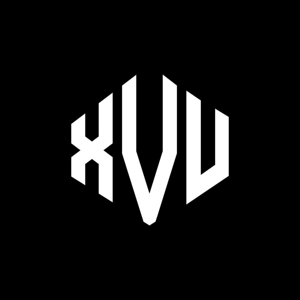 diseño de logotipo de letra xvu con forma de polígono. xvu polígono y diseño de logotipo en forma de cubo. xvu hexágono vector logo plantilla colores blanco y negro. xvu monograma, logotipo comercial e inmobiliario.