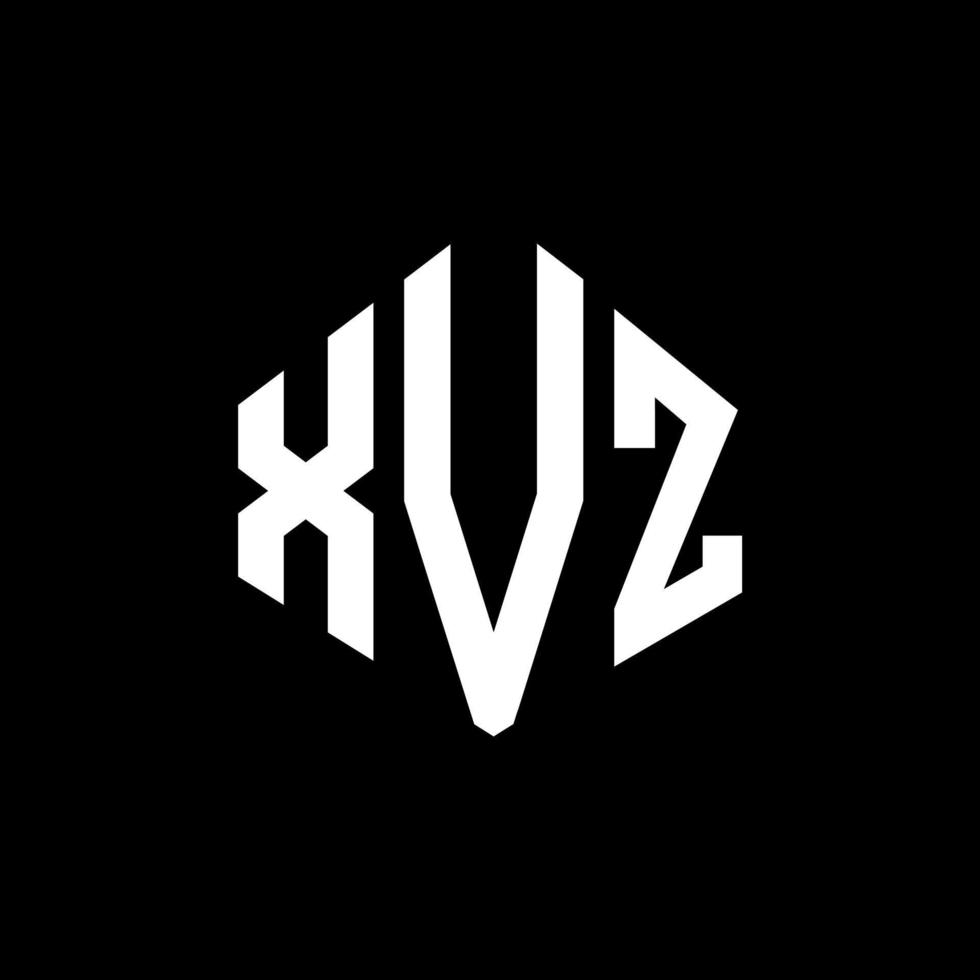 XVZ letter logo design with polygon shape. XVZ polygon and cube shape logo design. XVZ hexagon vector logo template white and black colors. XVZ monogram, business and real estate logo.
