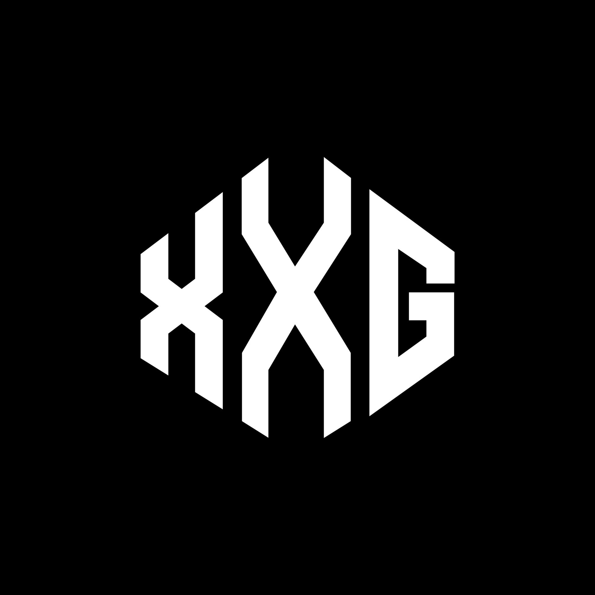 diseño de logotipo de letra xxg con forma de polígono. Diseño de