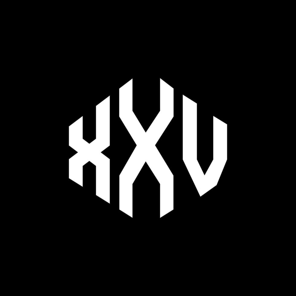 XXV letter logo design with polygon shape. XXV polygon and cube shape logo design. XXV hexagon vector logo template white and black colors. XXV monogram, business and real estate logo.