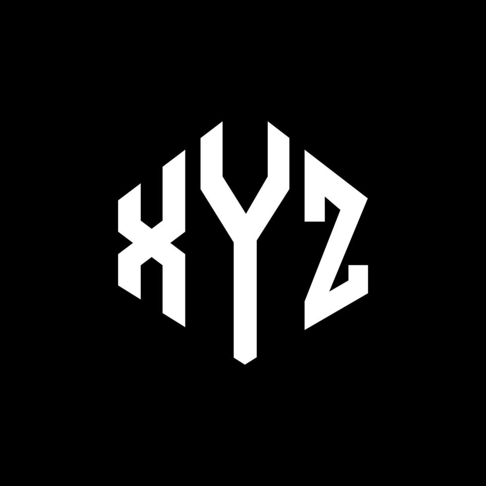 XYZ letter logo design with polygon shape. XYZ polygon and cube shape logo design. XYZ hexagon vector logo template white and black colors. XYZ monogram, business and real estate logo.
