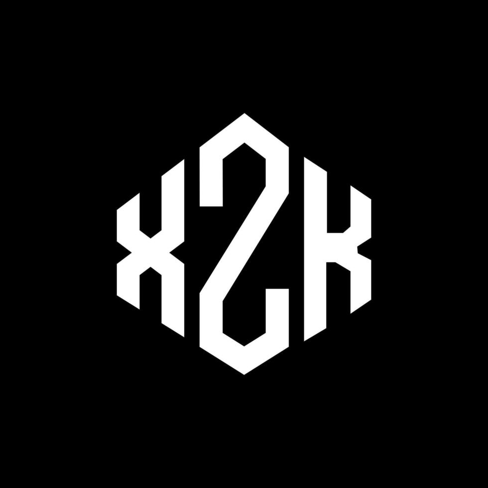 diseño de logotipo de letra xzk con forma de polígono. Diseño de logotipo en forma de cubo y polígono xzk. xzk hexágono vector logo plantilla colores blanco y negro. Monograma xzk, logotipo empresarial y inmobiliario.