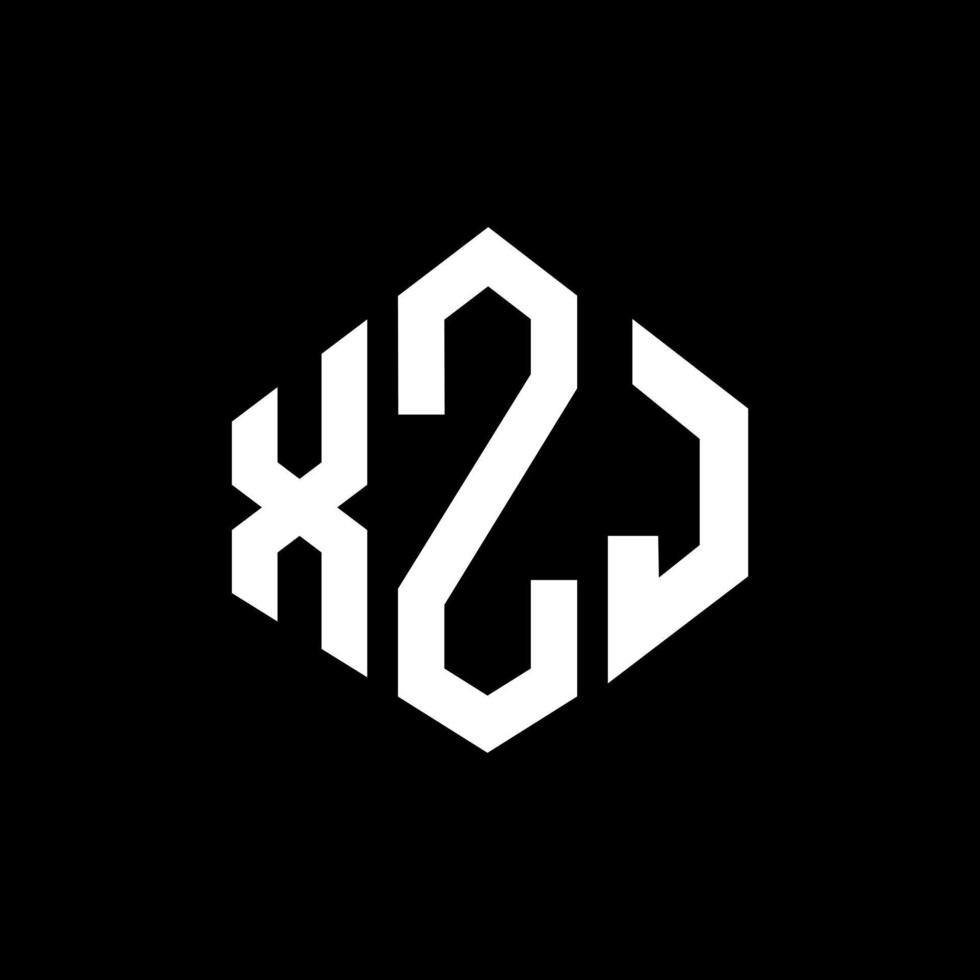 XZJ letter logo design with polygon shape. XZJ polygon and cube shape logo design. XZJ hexagon vector logo template white and black colors. XZJ monogram, business and real estate logo.
