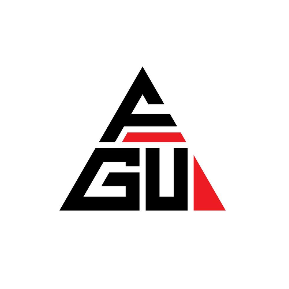 diseño de logotipo de letra triangular fgu con forma de triángulo. monograma de diseño del logotipo del triángulo fgu. plantilla de logotipo de vector de triángulo fgu con color rojo. logotipo triangular fgu logotipo simple, elegante y lujoso.