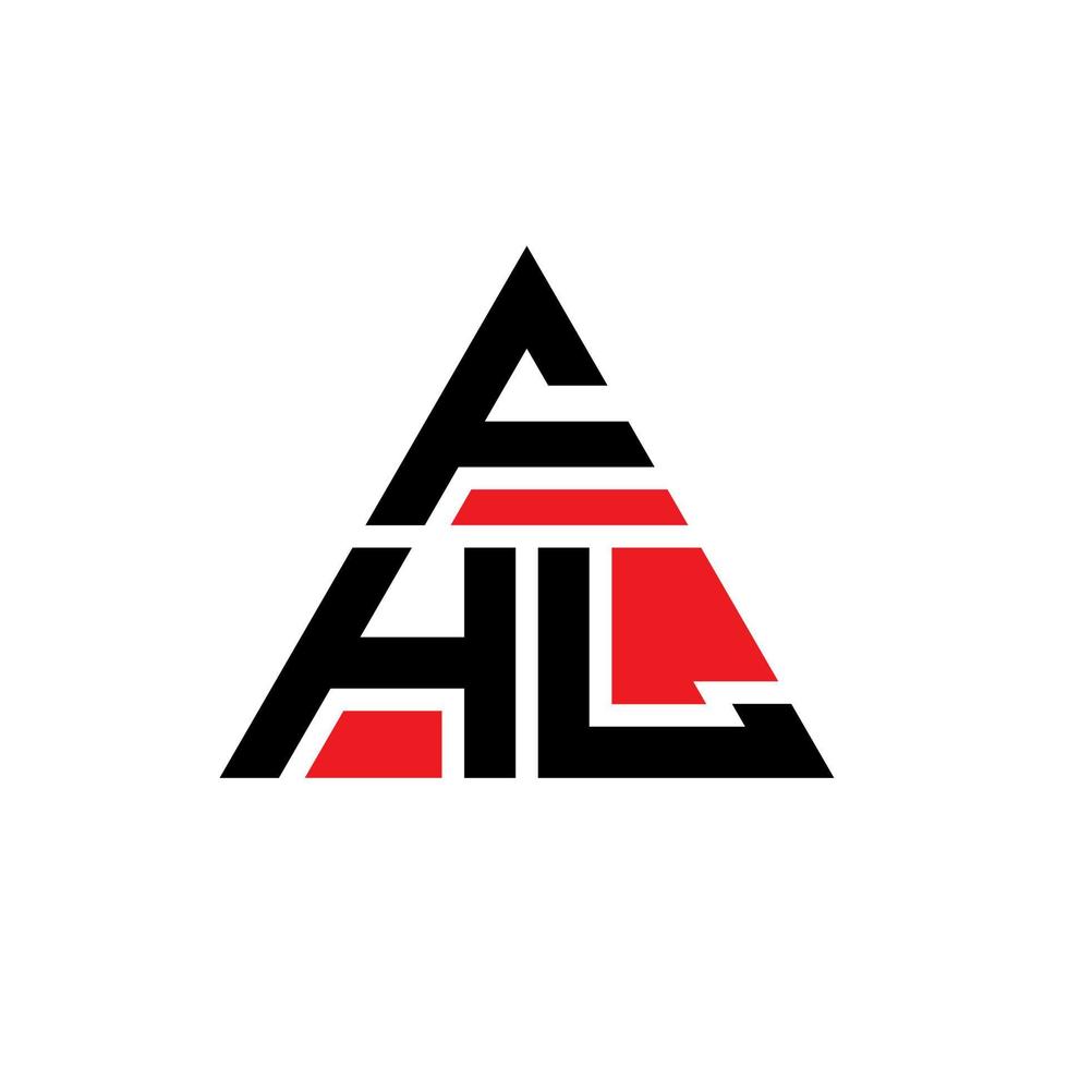 diseño de logotipo de letra triangular fhl con forma de triángulo. monograma de diseño de logotipo de triángulo fhl. plantilla de logotipo de vector de triángulo fhl con color rojo. logotipo triangular fhl logotipo simple, elegante y lujoso.