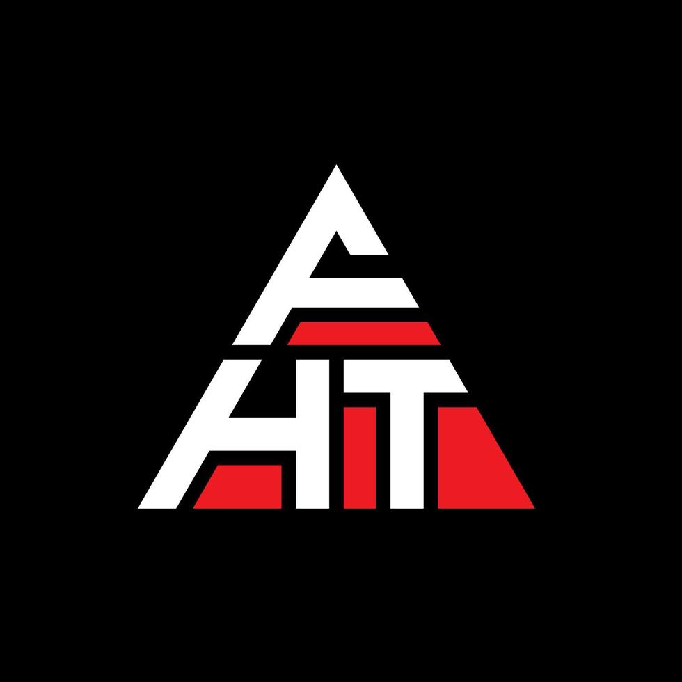 diseño de logotipo de letra de triángulo fht con forma de triángulo. monograma de diseño de logotipo de triángulo fht. plantilla de logotipo de vector de triángulo fht con color rojo. logotipo triangular fht logotipo simple, elegante y lujoso.