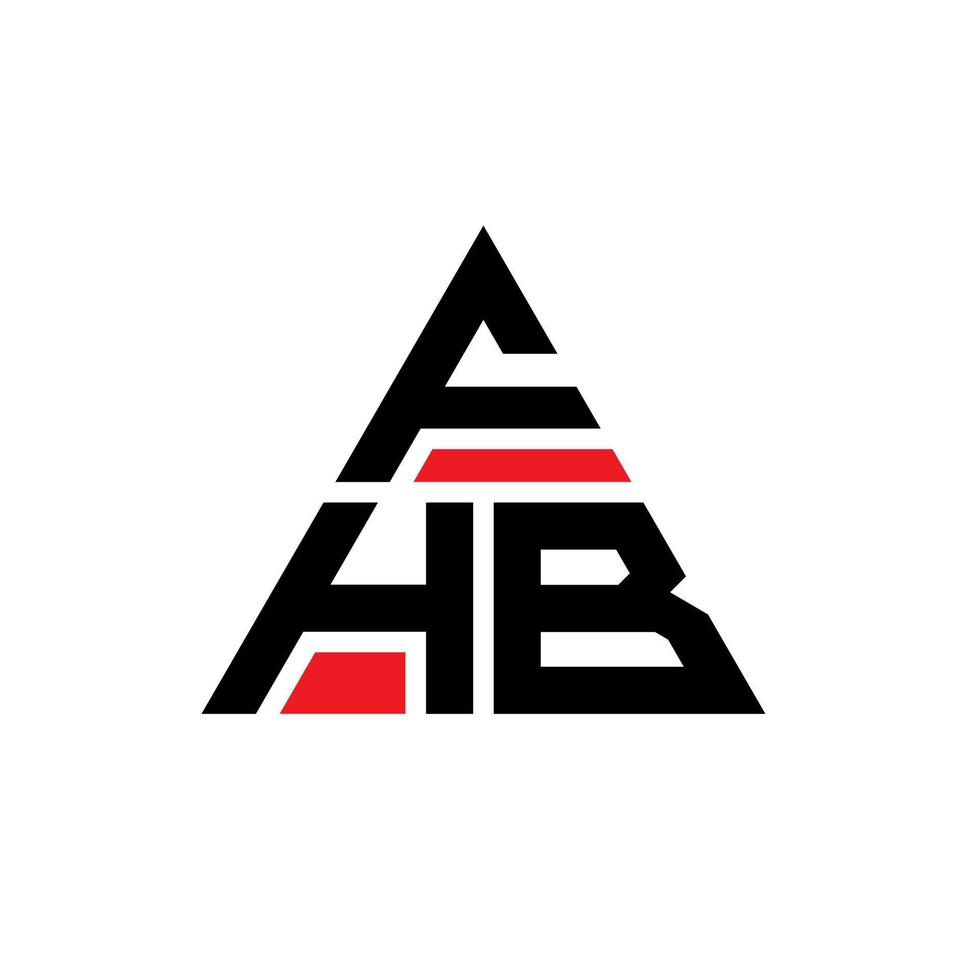 Diseño de logotipo de letra triangular fhb con forma de triángulo. monograma de diseño del logotipo del triángulo fhb. plantilla de logotipo de vector de triángulo fhb con color rojo. logotipo triangular fhb logotipo simple, elegante y lujoso.