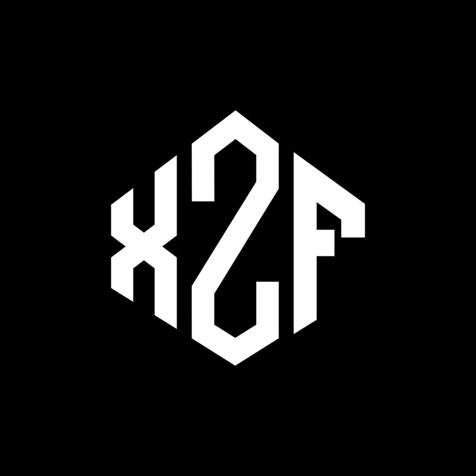 diseño de logotipo de letra xzf con forma de polígono. Diseño de logotipo en forma de cubo y polígono xzf. xzf hexágono vector logo plantilla colores blanco y negro. Monograma xzf, logotipo empresarial y inmobiliario.