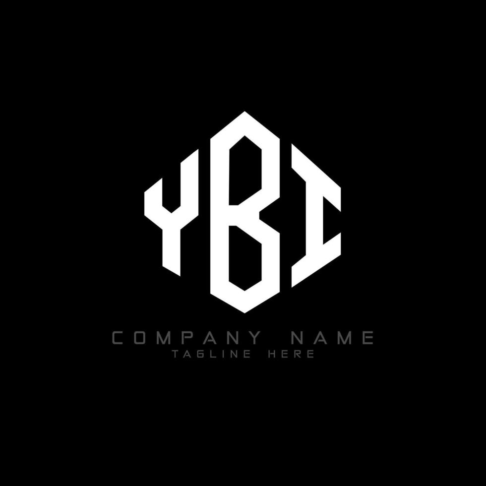 YBI letter logo design with polygon shape. YBI polygon and cube shape logo design. YBI hexagon vector logo template white and black colors. YBI monogram, business and real estate logo.