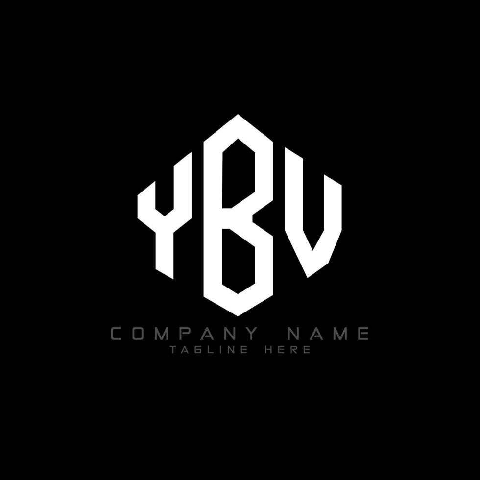 YBV letter logo design with polygon shape. YBV polygon and cube shape logo design. YBV hexagon vector logo template white and black colors. YBV monogram, business and real estate logo.