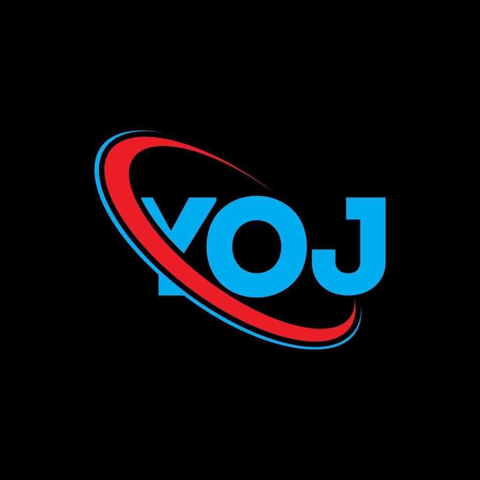 YOJ logo. YOJ letter. YOJ letter logo design. Initials YOJ logo linked with circle and uppercase monogram logo. YOJ typography for technology, business and real estate brand. vector
