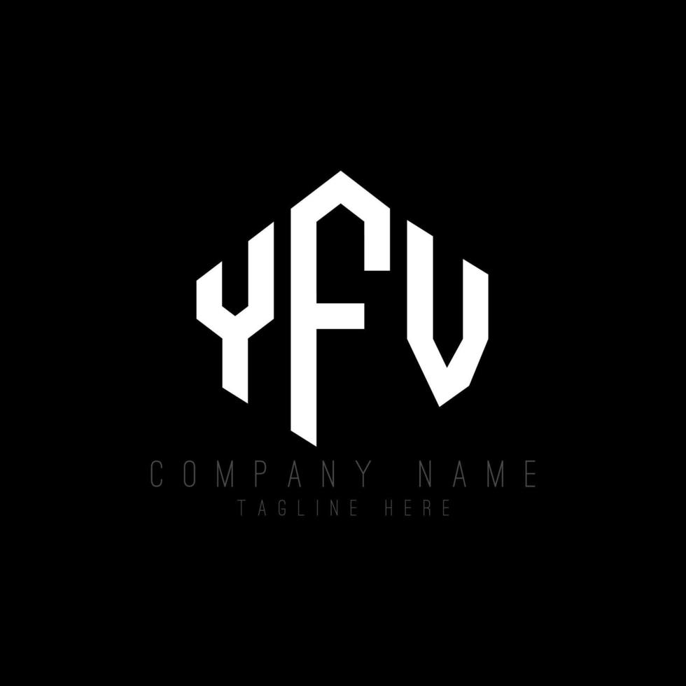YFV letter logo design with polygon shape. YFV polygon and cube shape logo design. YFV hexagon vector logo template white and black colors. YFV monogram, business and real estate logo.
