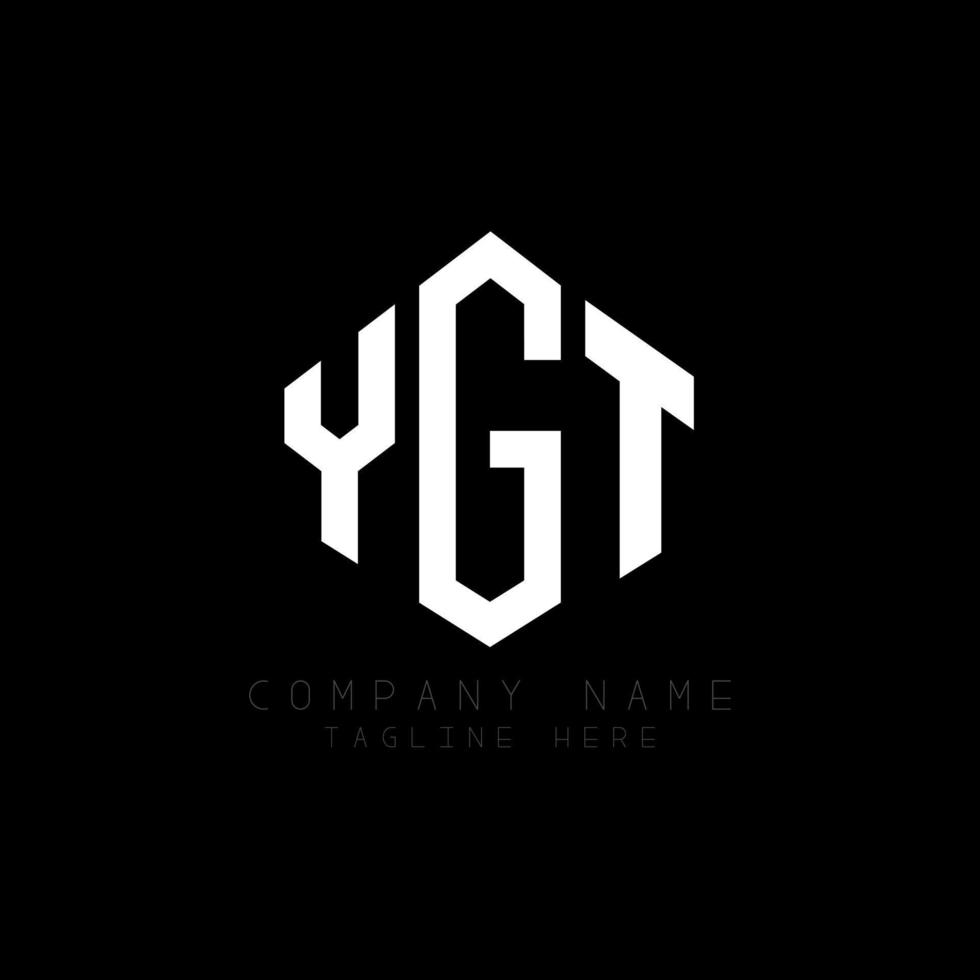 YGT letter logo design with polygon shape. YGT polygon and cube shape logo design. YGT hexagon vector logo template white and black colors. YGT monogram, business and real estate logo.