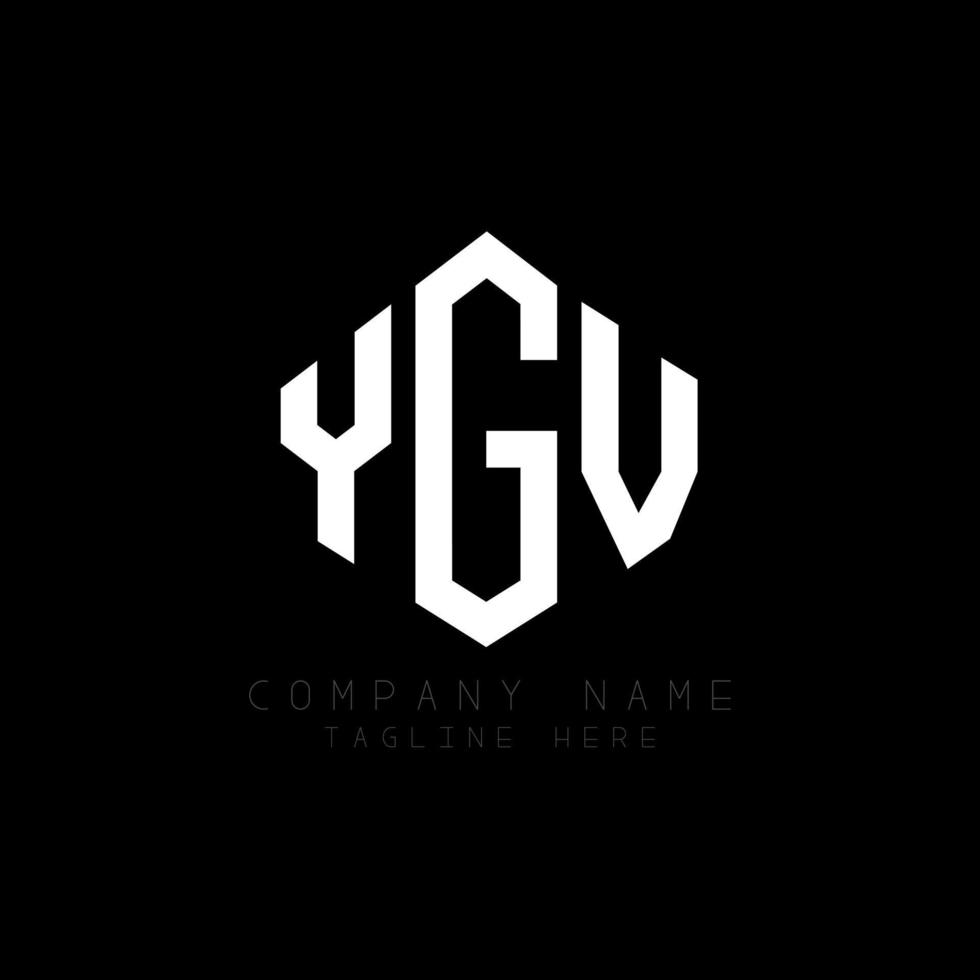 YGV letter logo design with polygon shape. YGV polygon and cube shape logo design. YGV hexagon vector logo template white and black colors. YGV monogram, business and real estate logo.