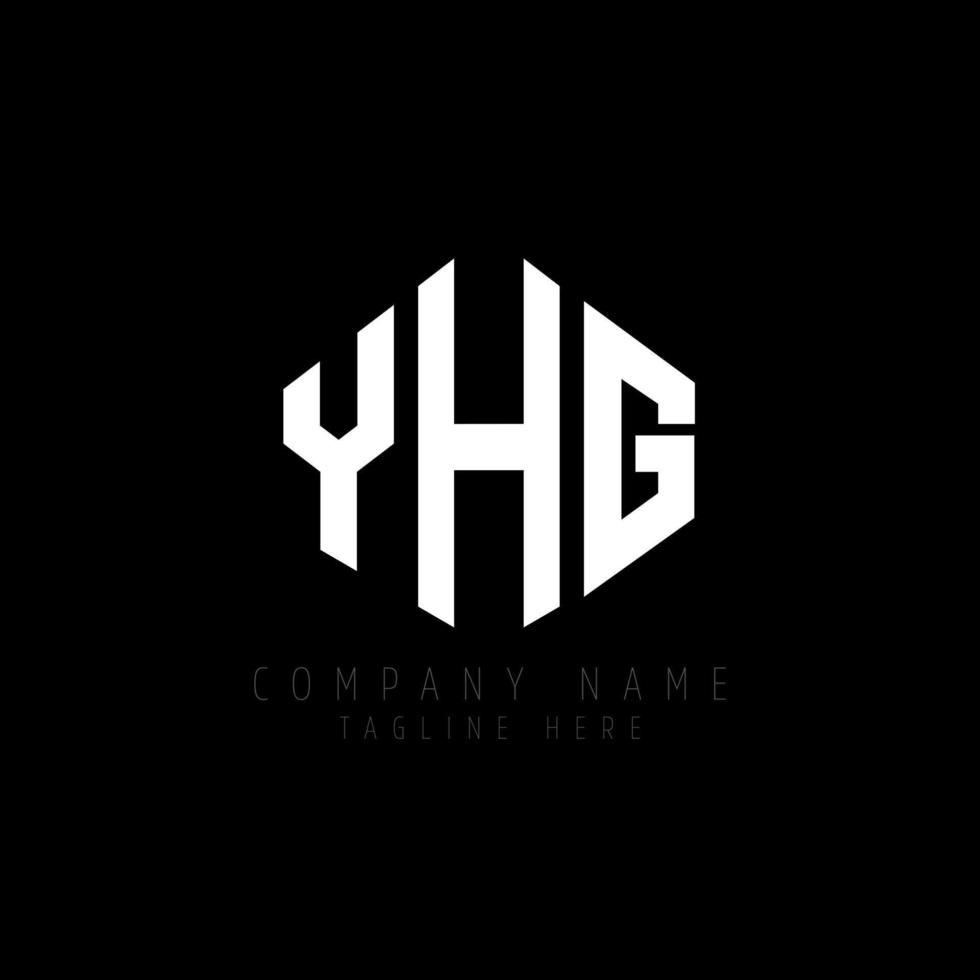 YHG letter logo design with polygon shape. YHG polygon and cube shape logo design. YHG hexagon vector logo template white and black colors. YHG monogram, business and real estate logo.