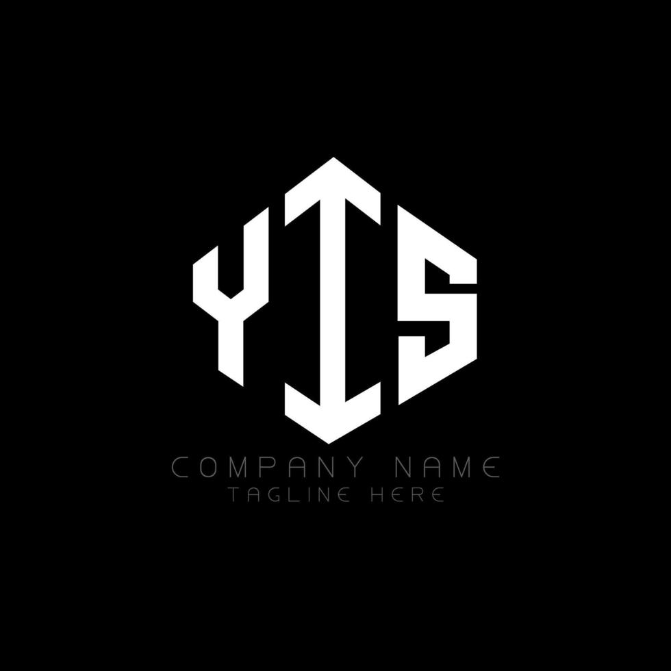 YIS letter logo design with polygon shape. YIS polygon and cube shape logo design. YIS hexagon vector logo template white and black colors. YIS monogram, business and real estate logo.