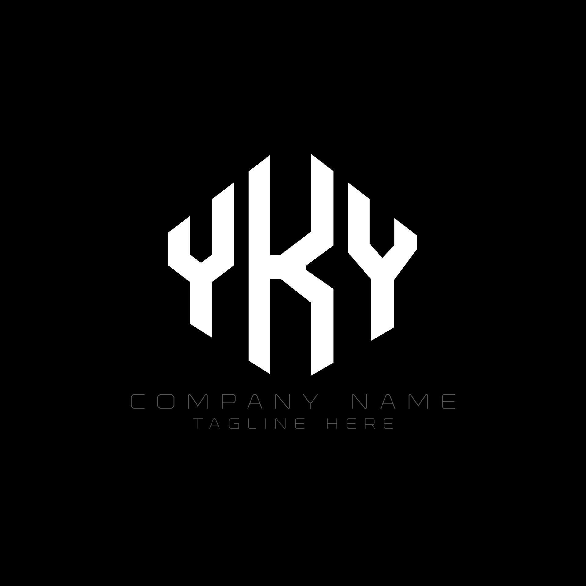 YKY letter logo design with polygon shape. YKY polygon and cube shape