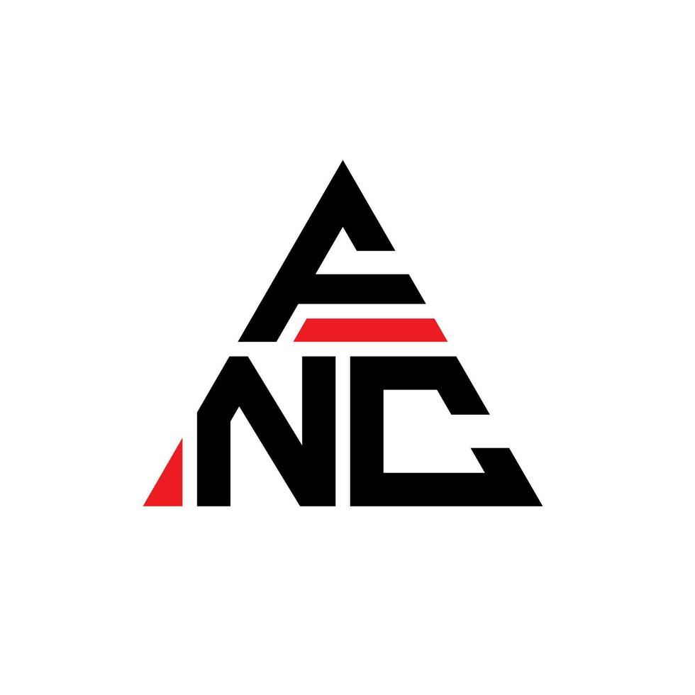 diseño de logotipo de letra triangular fnc con forma de triángulo. monograma de diseño del logotipo del triángulo fnc. plantilla de logotipo de vector de triángulo fnc con color rojo. logotipo triangular fnc logotipo simple, elegante y lujoso.